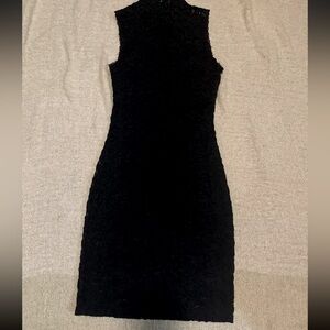 Gorgeous Vintage 2000’s Soprano Pencil dress Black Lace Fitted High Neck SzS New
